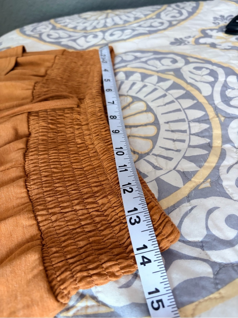 NWT Loma Smocked Peplum Top & Wide Leg Pants Set, Rust, Size Large - Picture 8 of 14